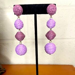 🆕 Boho Raffia Ball Drop Dangle Earrings 💜